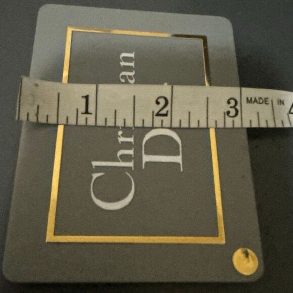 Vintage Christian Dior Slide Compact Mirror Gray Gold Logo Travel Cosmetic Mini - Picture 8 of 8